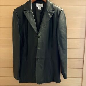 Pendleton Dark Green Leather Blazer